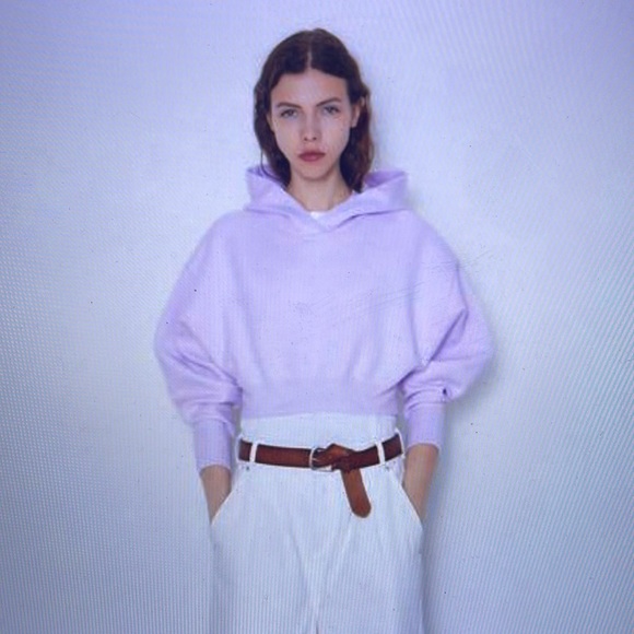 Azarhia Cropped 1/4 Zip Sweatshirt- Lavender